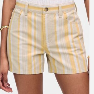 Madewell Yellow & Cream Striped Bermuda Shorts